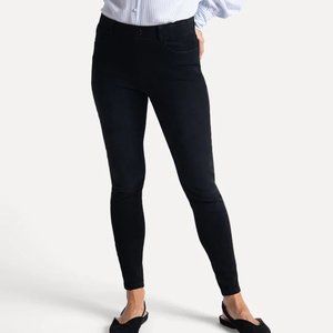 BETABRAND 4-pocket Yoga Pants stretch Skinny leg Sandwashed Black Denim XL